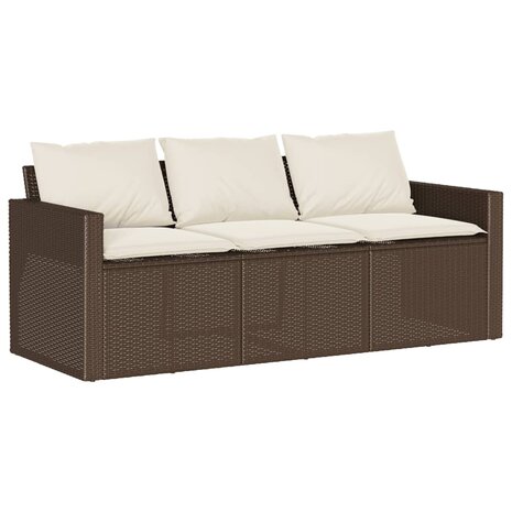 2-delige Tuinset met kussens poly rattan bruin 4