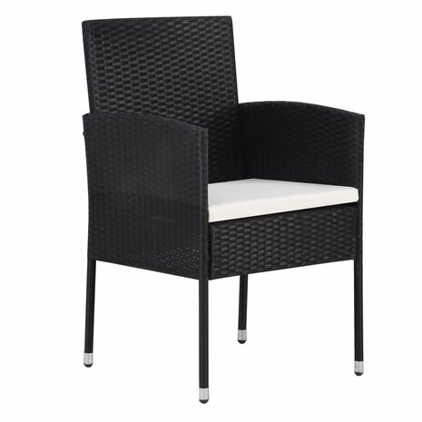 Tuinstoelen 4 st poly rattan zwart 2