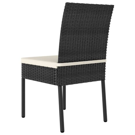 Tuinstoelen 4 st poly rattan zwart 4