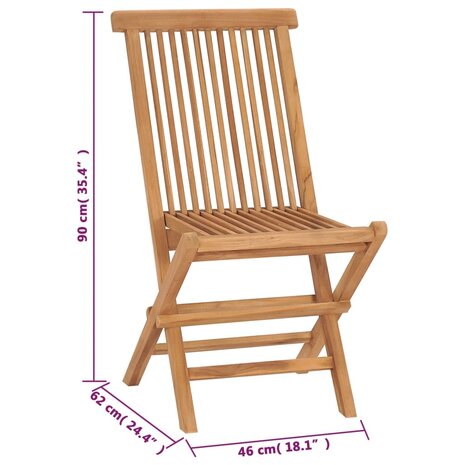 Tuinstoelen 4 st inklapbaar massief teakhout 9