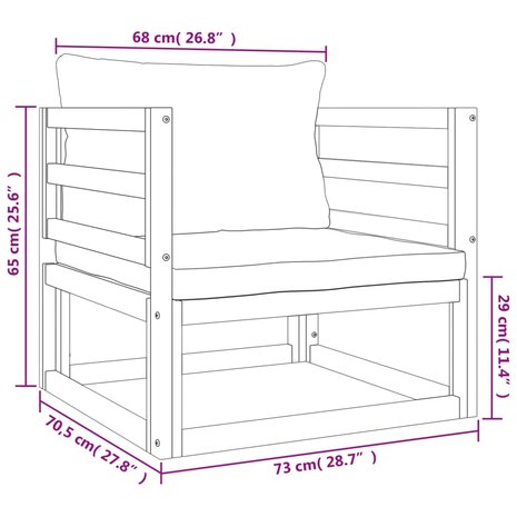 Tuinstoel met kussens massief acaciahout taupe 8