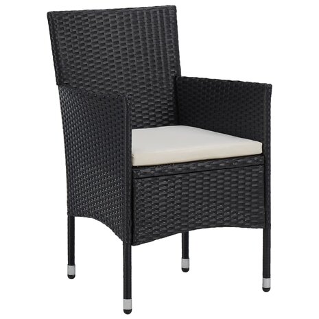 Tuinstoelen 2 st poly rattan zwart 2