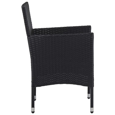 Tuinstoelen 2 st poly rattan zwart 4