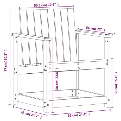 Tuinstoel 62x56x77 cm massief grenenhout 9