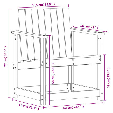 Tuinstoel 62x56x77 cm massief grenenhout wit 9