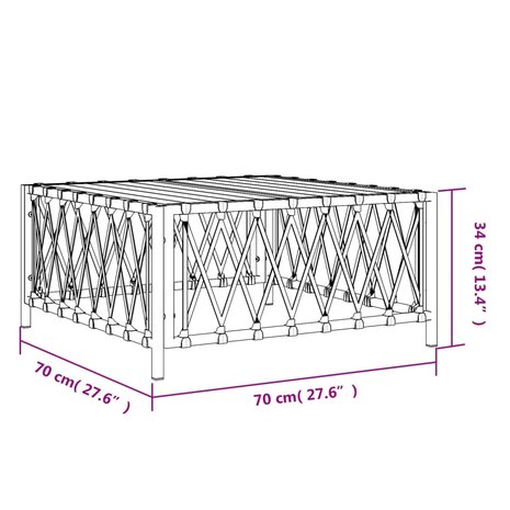 Tuintafel 70x70x34 cm geweven stof antracietkleurig 5