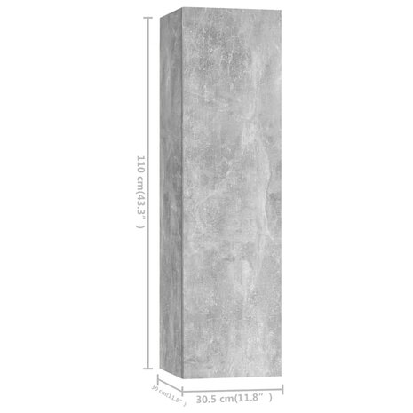 5-delige Tv-meubelset spaanplaat betongrijs 9