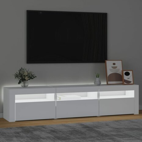 Tv-meubel met LED-verlichting 180x35x40 cm wit 3