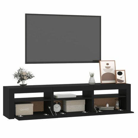 Tv-meubel met LED-verlichting 180x35x40 cm zwart 6