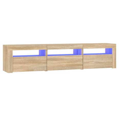 Tv-meubel met LED-verlichting 180x35x40 cm sonoma eikenkleurig 2