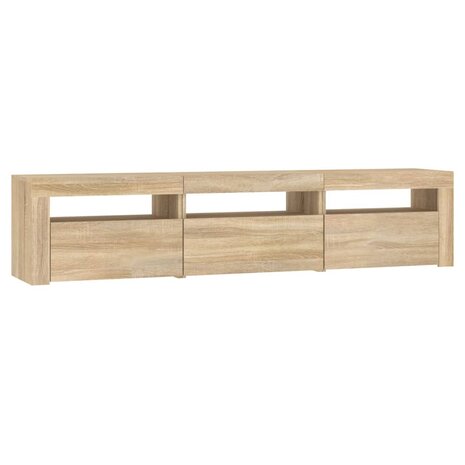 Tv-meubel met LED-verlichting 180x35x40 cm sonoma eikenkleurig 7