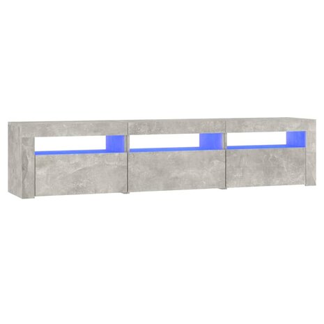 Tv-meubel met LED-verlichting 180x35x40 cm betongrijs 2