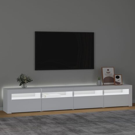 Tv-meubel met LED-verlichting 240x35x40 cm wit 3