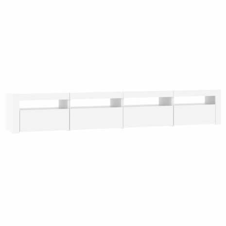 Tv-meubel met LED-verlichting 240x35x40 cm wit 7