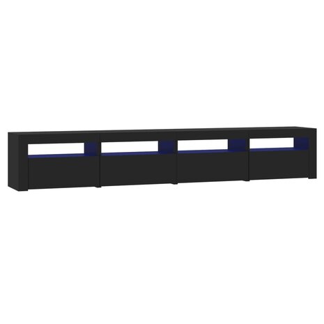 Tv-meubel met LED-verlichting 240x35x40 cm zwart 2