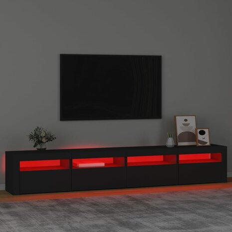 Tv-meubel met LED-verlichting 240x35x40 cm zwart 5