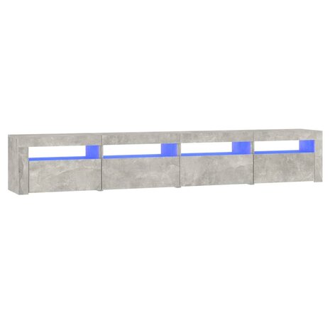 Tv-meubel met LED-verlichting 240x35x40 cm betongrijs 2