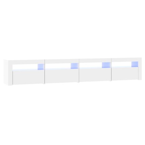 Tv-meubel met LED-verlichting 240x35x40 cm hoogglans wit 2