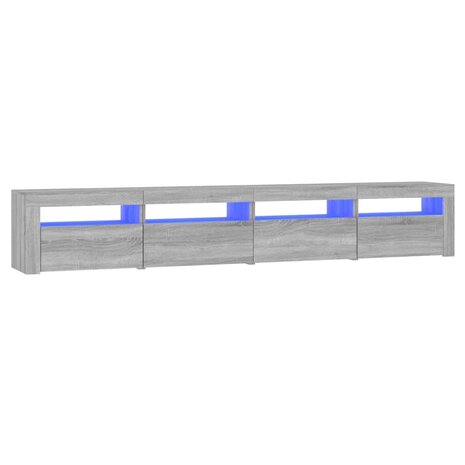 Tv-meubel met LED-verlichting 240x35x40 cm grijs sonoma eiken 2