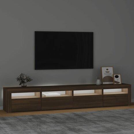 Tv-meubel met LED-verlichting 240x35x40 cm bruin eikenkleur 3