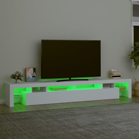 Tv-meubel met LED-verlichting 260x36,5x40 cm wit 4