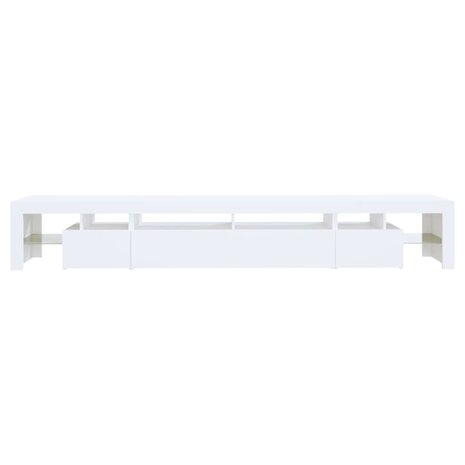 Tv-meubel met LED-verlichting 260x36,5x40 cm wit 9