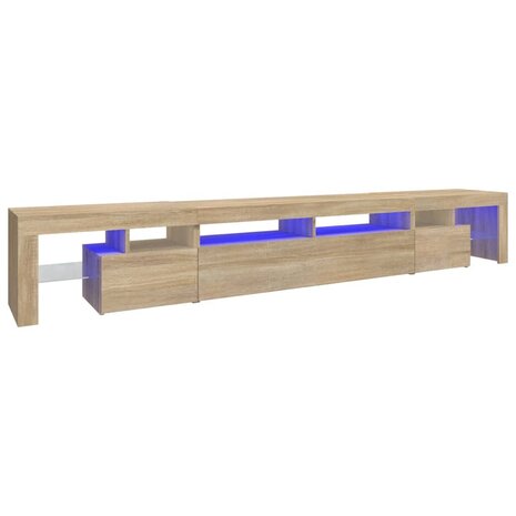 Tv-meubel met LED-verlichting 260x36,5x40cm sonoma eikenkleurig 2