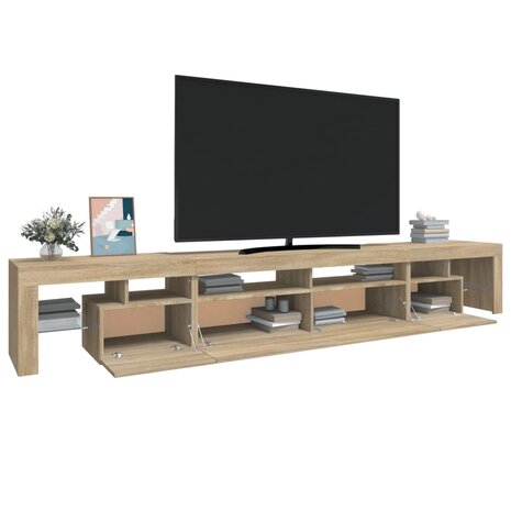 Tv-meubel met LED-verlichting 260x36,5x40cm sonoma eikenkleurig 6