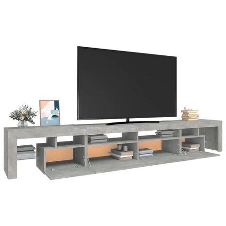 Tv-meubel met LED-verlichting 260x36,5x40 cm betongrijs 6