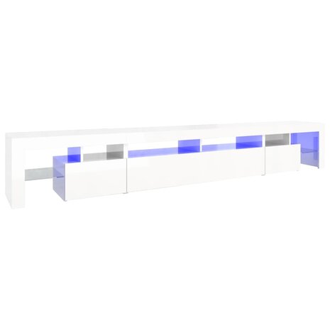 Tv-meubel met LED-verlichting 260x36,5x40 cm hoogglans wit 2