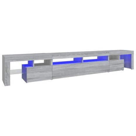 Tv-meubel met LED-verlichting 260x36,5x40 cm grijs sonoma eiken 2