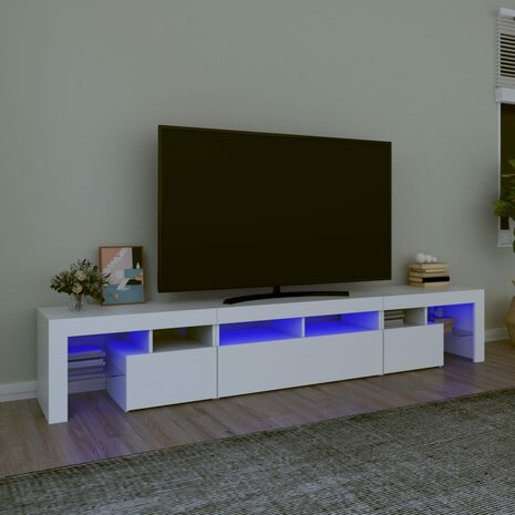 Tv-meubel met LED-verlichting 230x36,5x40 cm wit 1