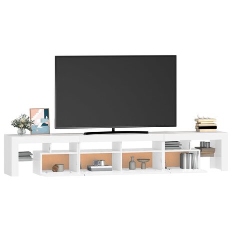 Tv-meubel met LED-verlichting 230x36,5x40 cm wit 6