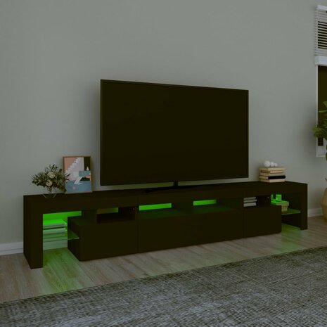 Tv-meubel met LED-verlichting 230x36,5x40 cm zwart 4