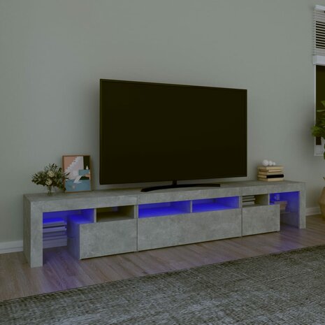 Tv-meubel met LED-verlichting 230x36,5x40 cm betongrijs 1