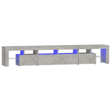 Tv-meubel met LED-verlichting 230x36,5x40 cm betongrijs 2