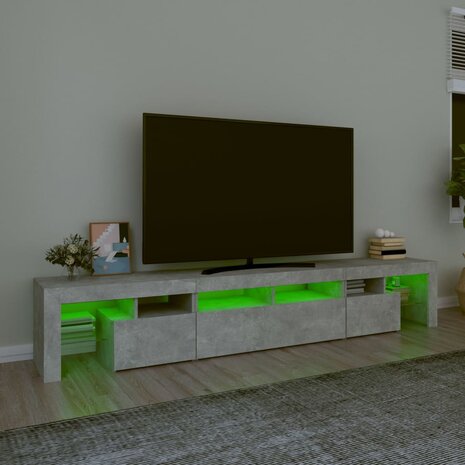 Tv-meubel met LED-verlichting 230x36,5x40 cm betongrijs 4