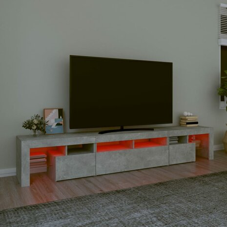 Tv-meubel met LED-verlichting 230x36,5x40 cm betongrijs 5