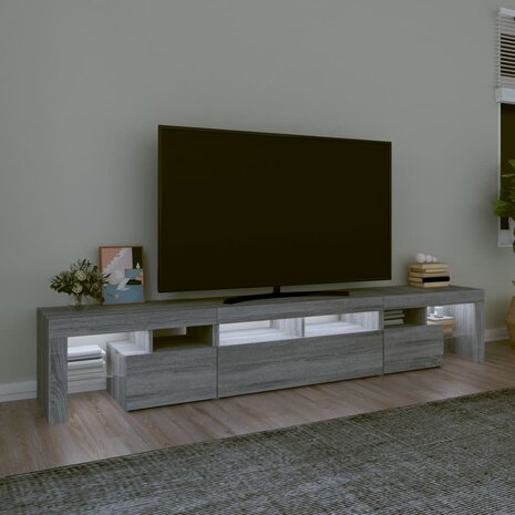 Tv-meubel met LED-verlichting 230x36,5x40 cm grijs sonoma eiken 3