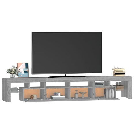 Tv-meubel met LED-verlichting 230x36,5x40 cm grijs sonoma eiken 6