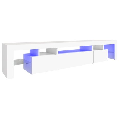 Tv-meubel met LED-verlichting 215x36,5x40 cm wit 2