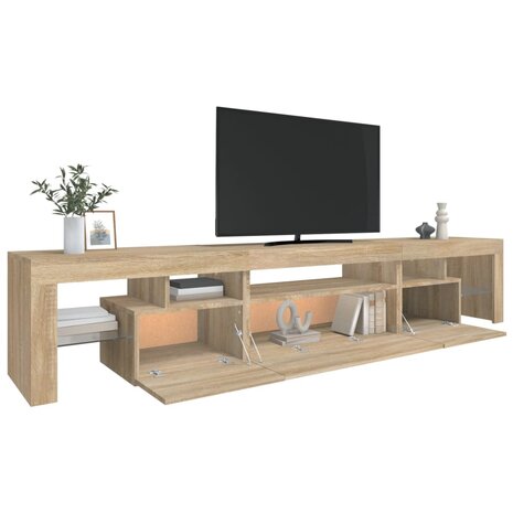 Tv-meubel met LED-verlichting 215x36,5x40cm sonoma eikenkleurig 6