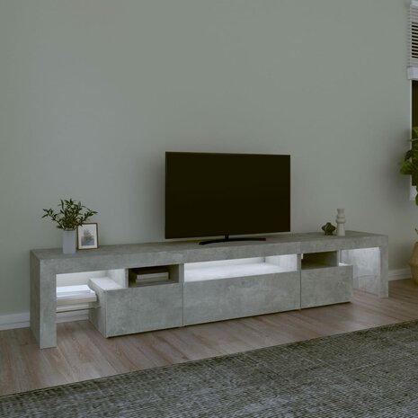 Tv-meubel met LED-verlichting 215x36,5x40 cm betongrijs 3