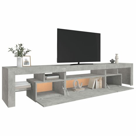 Tv-meubel met LED-verlichting 215x36,5x40 cm betongrijs 6