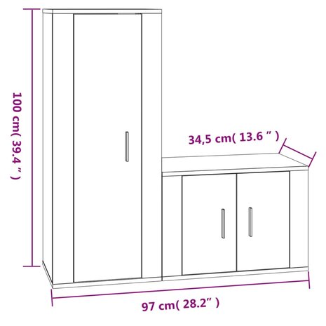 2-delige Tv-meubelset bewerkt hout zwart 7