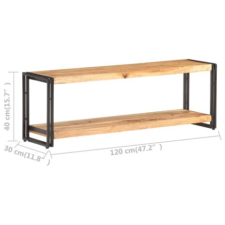 Tv-meubel 120x30x40 cm massief acaciahout 6