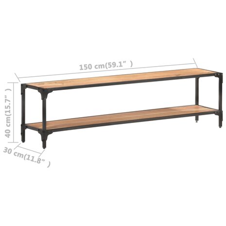 Tv-meubel 150x30x40 cm massief acaciahout 6