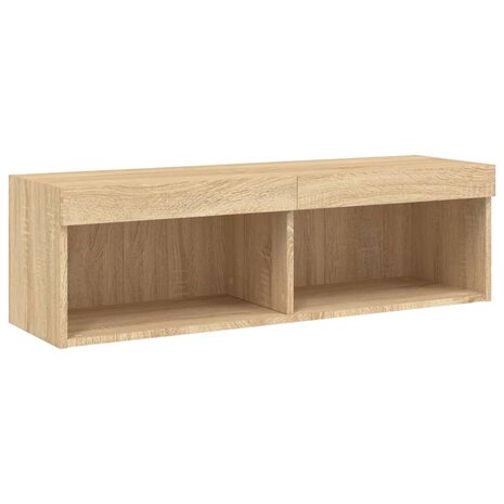 5-delige Tv-wandmeubelset met LED bewerkt hout sonoma eiken 10