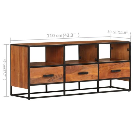 Tv-meubel 110x30x45 cm massief acaciahout 8