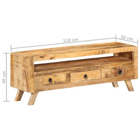 Tv-meubel 110x30x40 cm massief mangohout 9